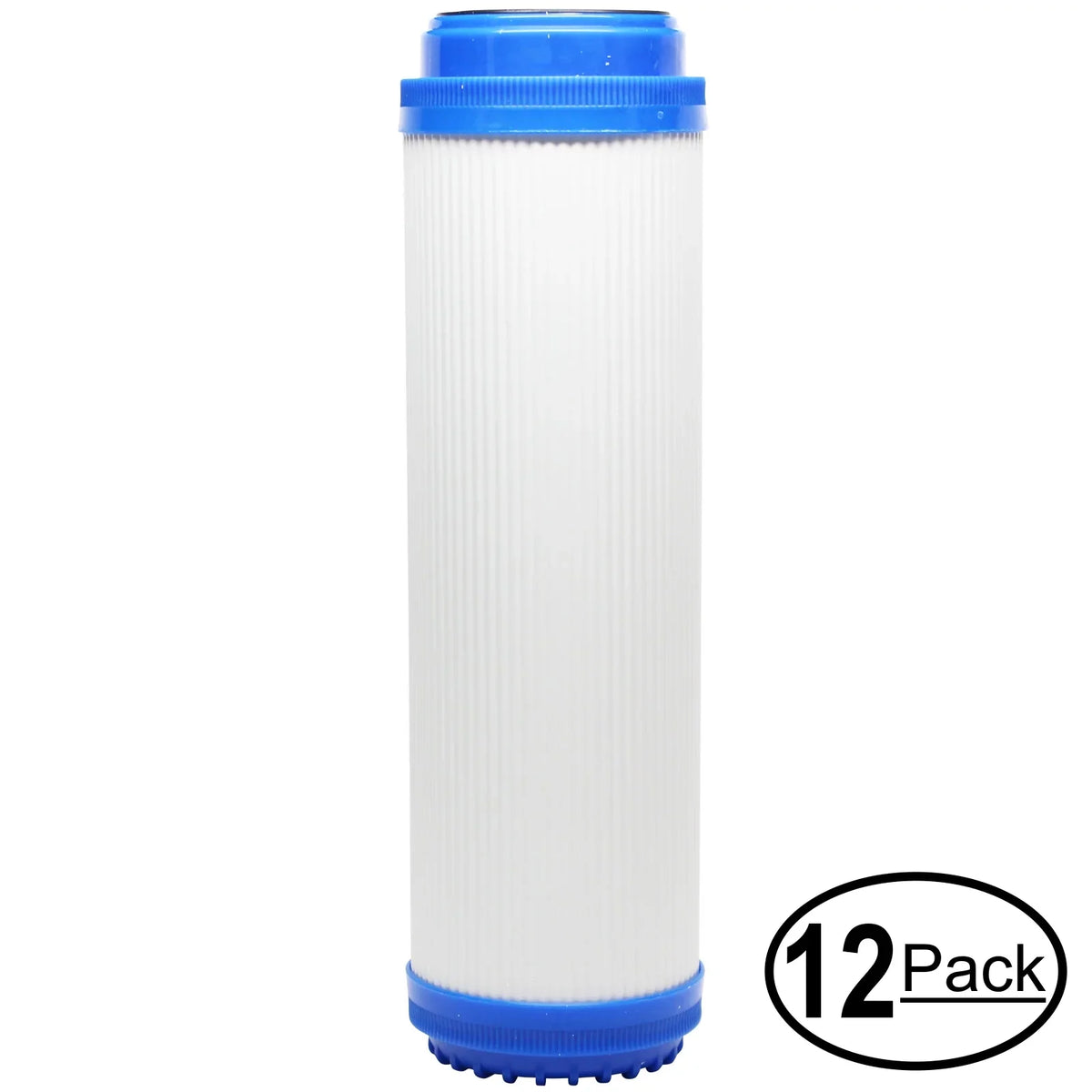 12-Pack Replacement for MaxWater 101074 Granular Activated Carbon Filter - Universal 10-inch Cartridge for MaxWater 6 stage 50 gpd ph alkaline reverse osmosis water Sizeystem - Denali Pure Brand