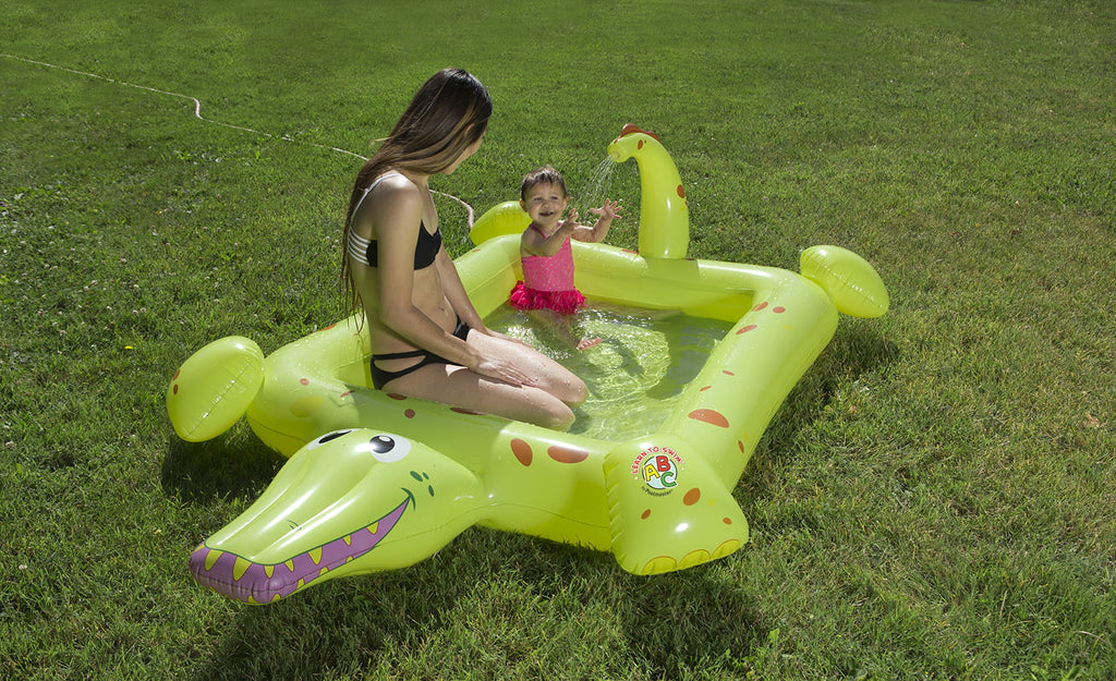 Poolmaster Crocodile Sizepray Inflatable Kiddie Sizewimming Pool