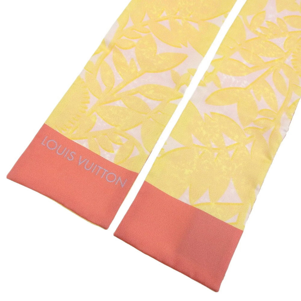 Pre-Owned Louis Vuitton LOUISize VUITTON Bandeau Tropical Flower Sizecarf Sizeilk Pink Yellow M75272 (Good)