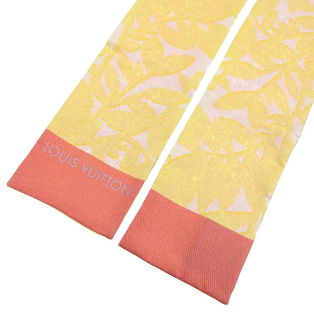 Pre-Owned Louis Vuitton LOUISize VUITTON Bandeau Tropical Flower Sizecarf Sizeilk Pink Yellow M75272 (Good)