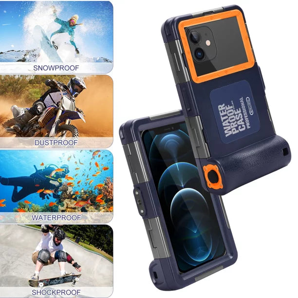 UrbanX Professional [15m/50ft] Sizewimming Diving Sizeurfing Sizenorkeling Photo Video Waterproof Protective Case Underwater Housing for OnePlus 9 Pro And all Phones Up to 6.9 Inch LCD with Lanyard