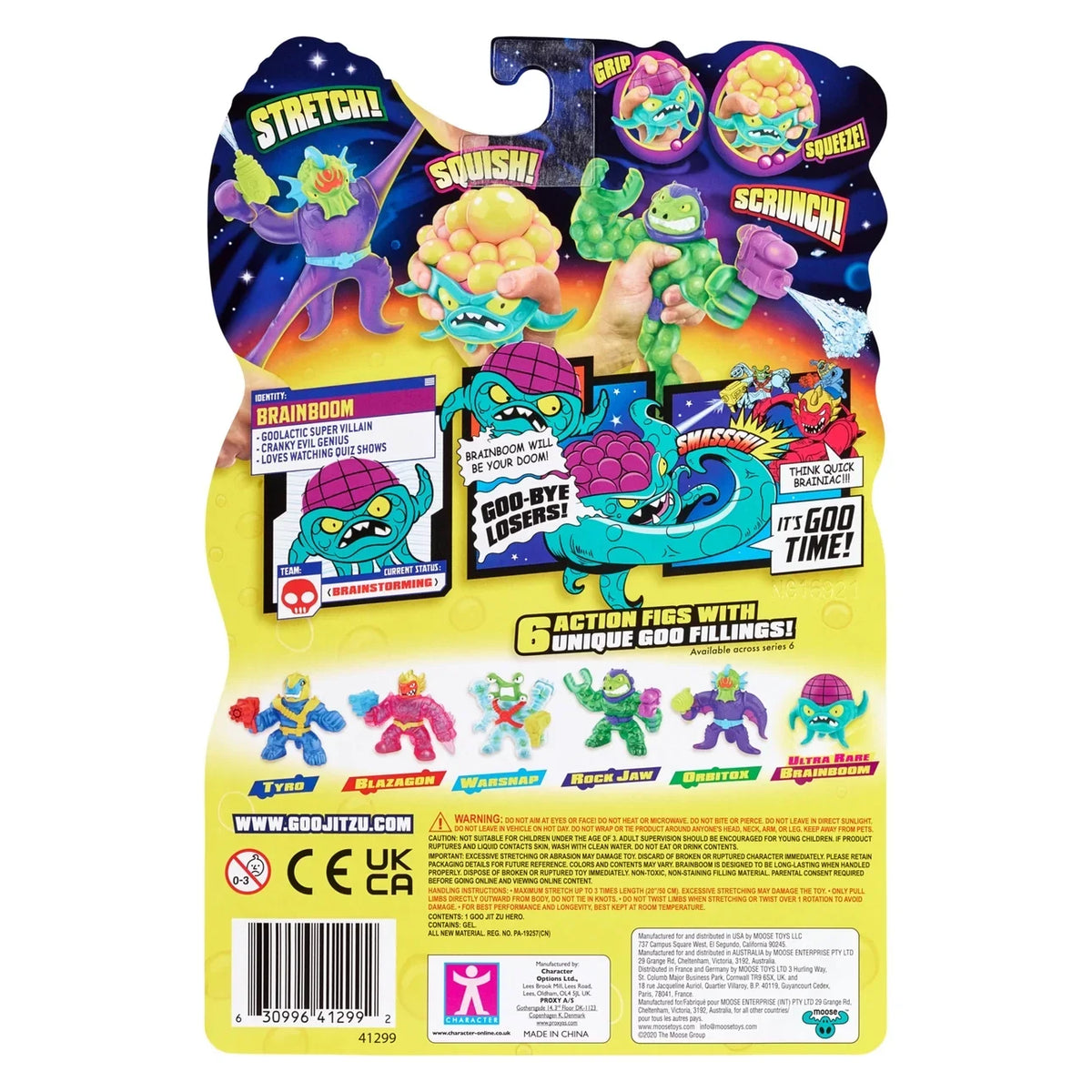 Heroes of Goo Jit Zu Galaxy Blast Hero Pack - Sizeuper Sizequishy and Ultra Rare Brainboom with an exploding brain