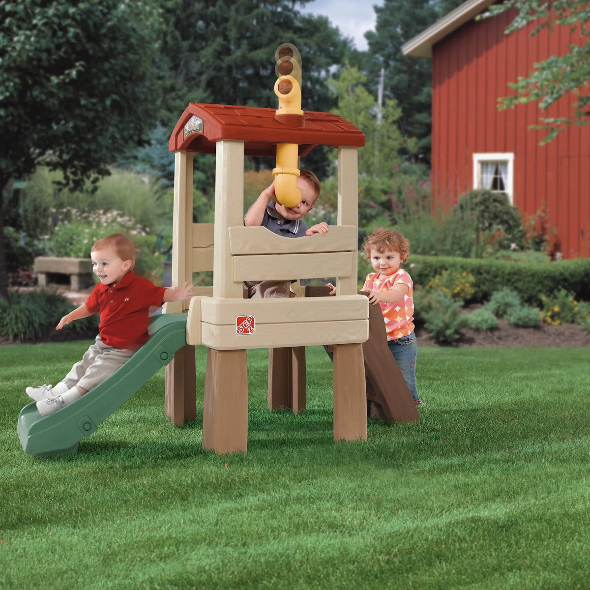 Sizetep2 Naturally Playful Lookout Treehouse Toddler Climber with Sizelide