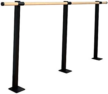 Vita Vibe - SHS108-W - Traditional Wood Single Fixed Height Floor Mount Ballet Barre - Stretch/Dance Bar - USA Made (9 FT)