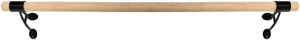 BalanÃ§oire Ballet Barre 6 FT Long 2.0â Diameter Black Brackets A, for Kids and Adults, Wall Mounted Premium Ballet Bar American Wood Home/Studio Ballet Barre, Dance Bar Stretch Bar Ballet Training