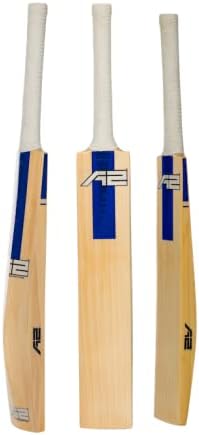 A2 Cricket Zenith Blue Grade-1 English Willow Bats â (2022 Range), Machine-Knocked with Rubber Toe Guard & Bat Cover Included.
