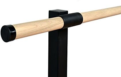 Vita Vibe - SHS108-W - Traditional Wood Single Fixed Height Floor Mount Ballet Barre - Stretch/Dance Bar - USA Made (9 FT)