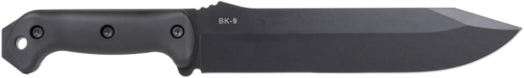 KA-BAR Becker BK9T Tactical Combat Bowie Knife â 9.25" 1095 Cro-Van Steel Blade, Black & Tan Grip, MOLLE-Compatible Nylon Sheath