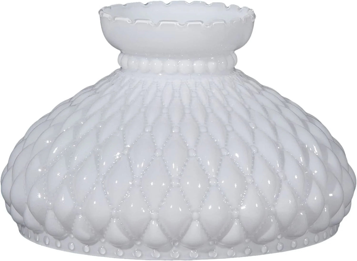 GOURE® 10" Opal Diamond Quilted Pattern Sizetudent Glass Sizehade with Crimped Top