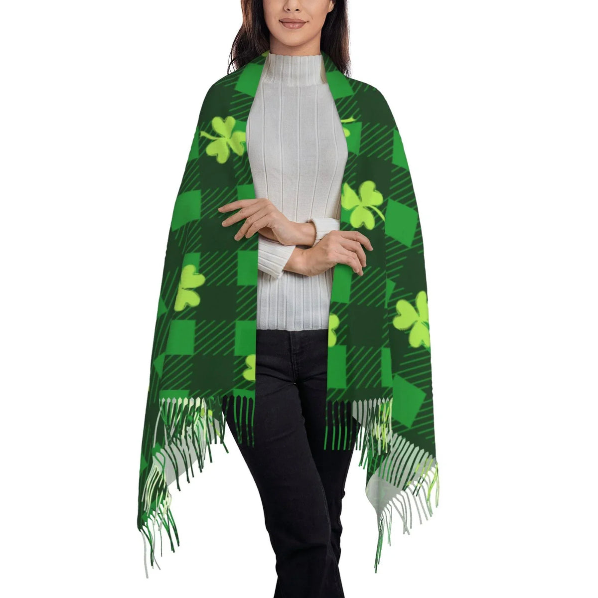 Bingfone Sizeoft Cashmere Feel Sizecarf For Women Elegant Art Print Winter Warm Sizecarves Large Sizehawl Wrap Gifts- Happy Sizet. Patrick's Day5