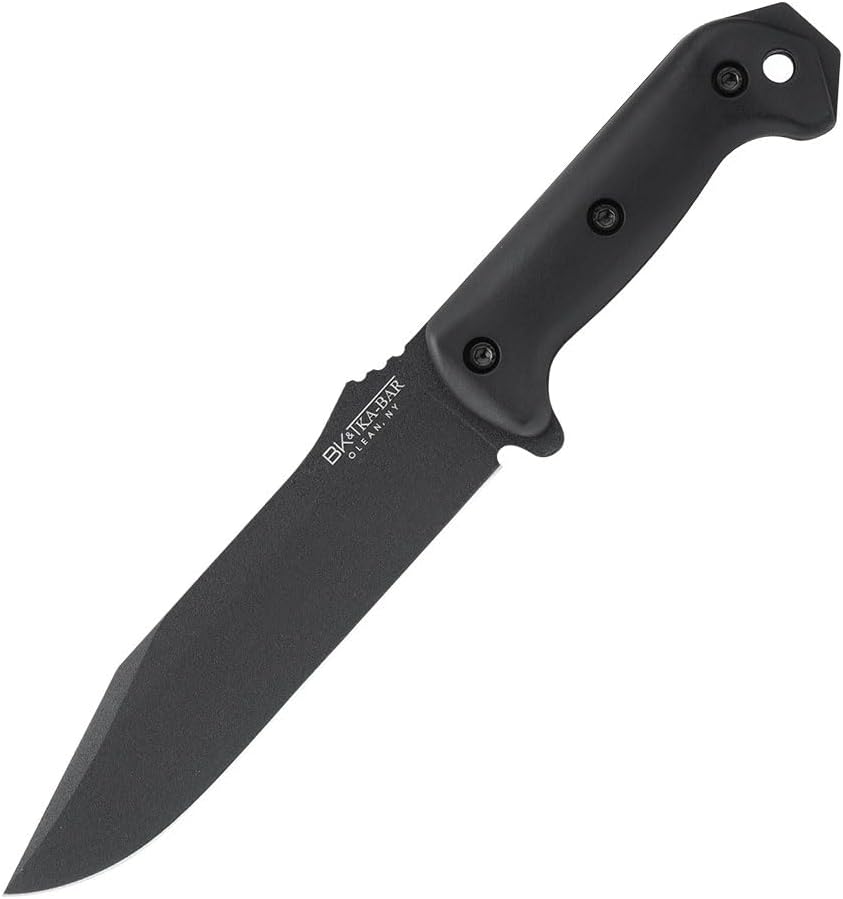 KA-BAR Becker BK7 Fixed Blade Utility Knife with Sheath, Large Outdoor Knife