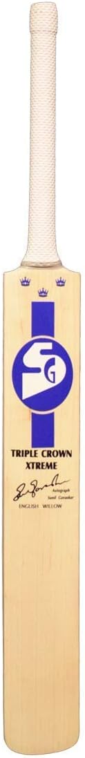 SG Triple Crown Xtreme English Willow Cricket Bat with Bat Cover & Bat Grip Free