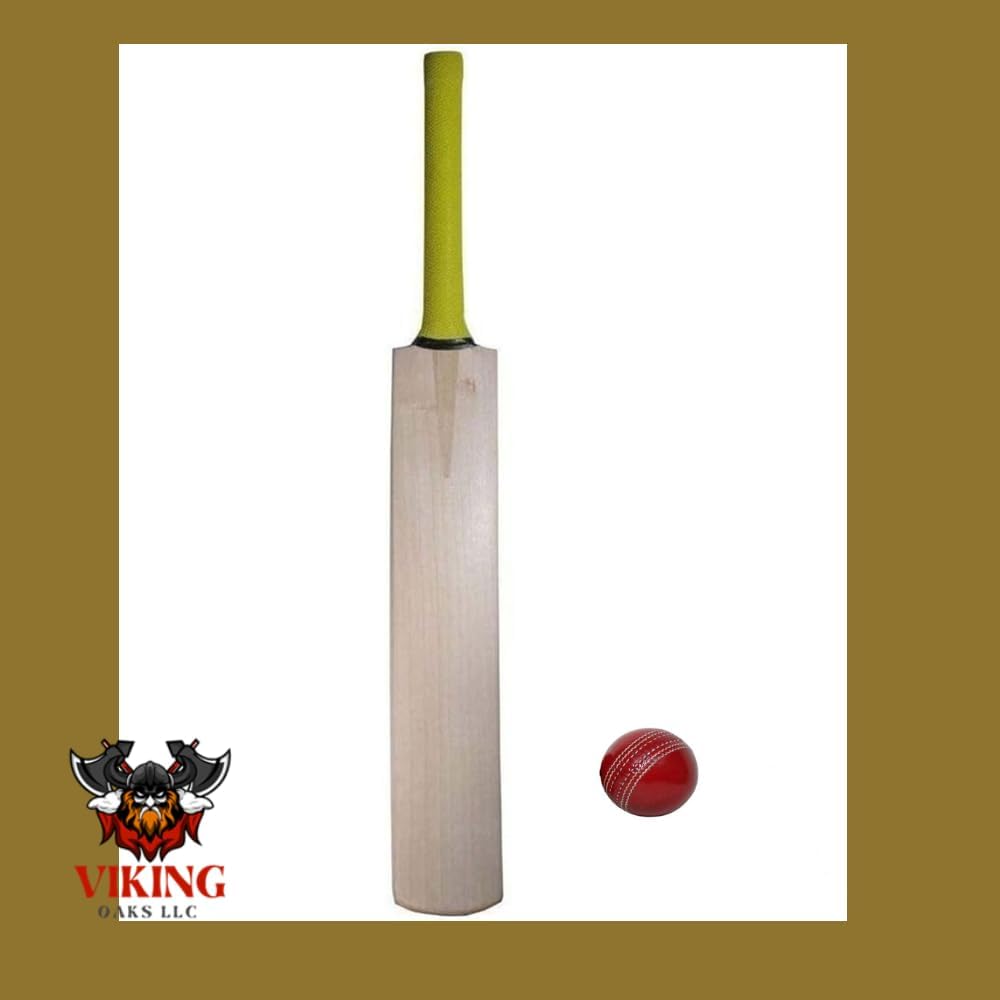 Cricket Practice Bat, Plain Kashmiri Willow, Wooden, Black Handle