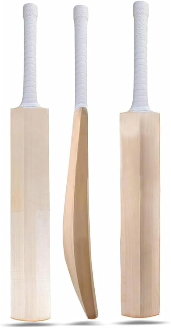 AnNafiÂ® Kashmir Willow Cricket Bat for Leather Ball | Premium Quality Long Handle Long Blade Cricket Bat| Top Grade Custom Made Thick Edge Light Weight | Full Size Cover