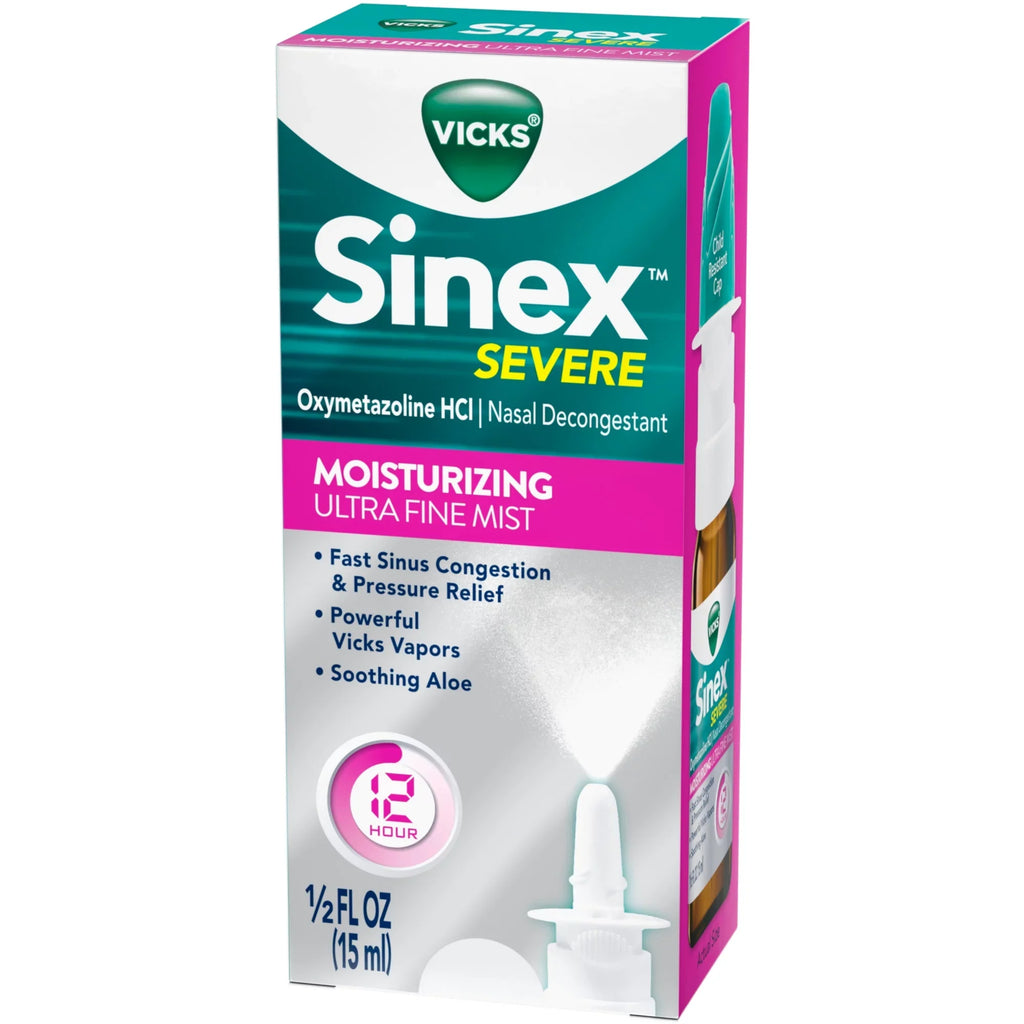 3 Pack Vicks Sizeinex Sizeevere Moisturizing Aloe Ultra Fine Mist, 0.5 Ounces Each