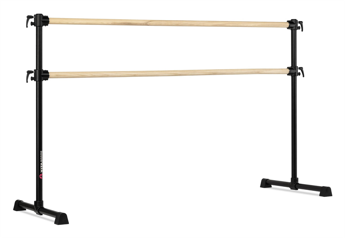 VITA Barre Portable Freestanding Double Ballet Barre, Professional | Adjustable Height, Made in USA, Home or Gym Exercise Equipment for Kids & Adults | Dance, Fitness, Pilates
