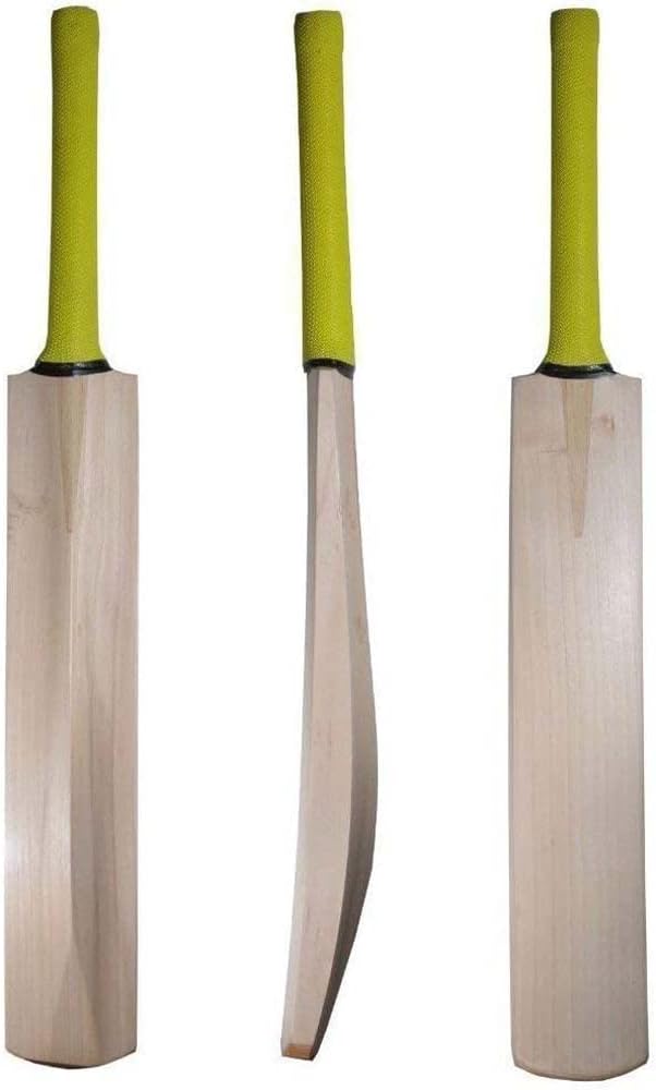 AnNafiÂ® Kashmir Willow Cricket Bat for Leather Ball | Premium Quality| Top Grade Custom Made Thick Edge Light Weight T20 Short Handle| Full Size Bat Cover|Scuff Sheet.