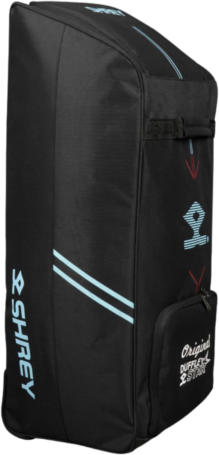 SHREY Star Duffle 2.0 Wheelie Cricket Kitbag|Two Padded Bat Pockets|Highly Water Resistant|Mesh Panel
