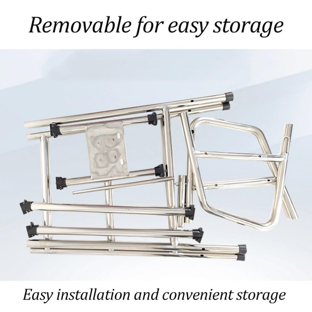 Stainless Steel Lifeguard Chairs with Double-Layer Sunshade,Loads 661lbs, Detachable Lifeguard Observation Chair, Referees Tall Chair with Hole & Hooks(1.2m)