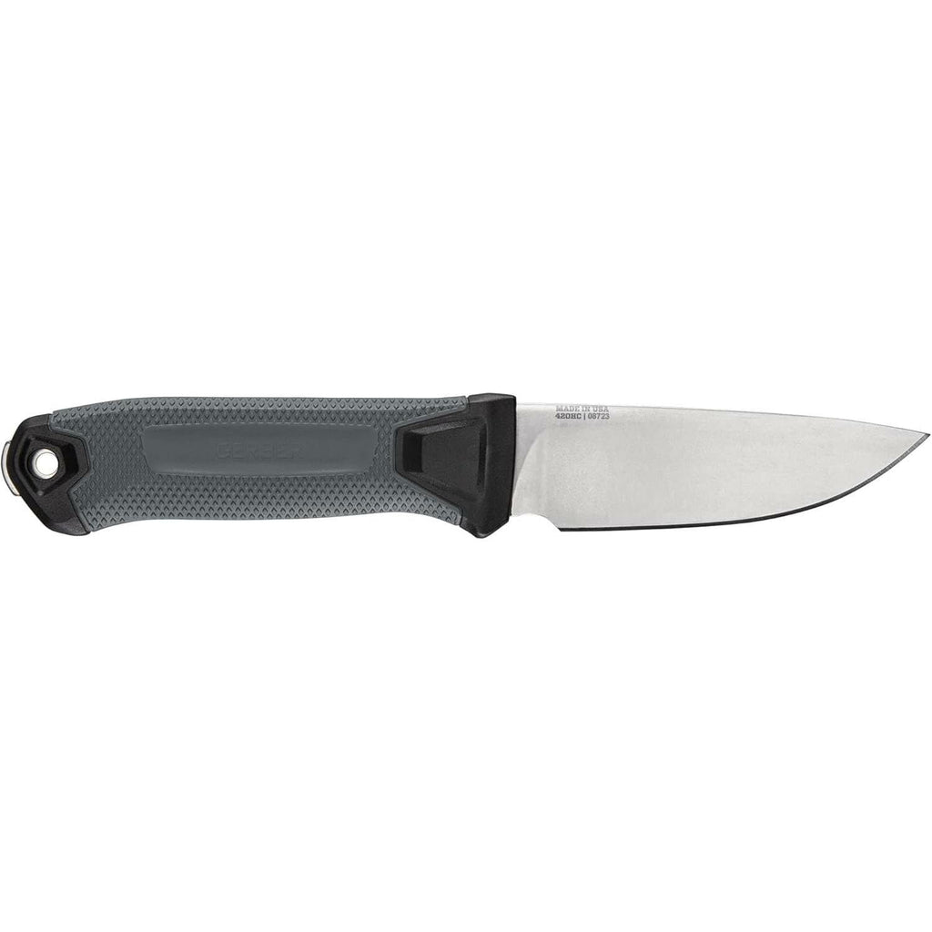Gerber Gear StrongArm - Fixed Blade, Full Tang Knife - Camping Knife with Multiple Carry Options - Made in USA - Black, Serrated Edge