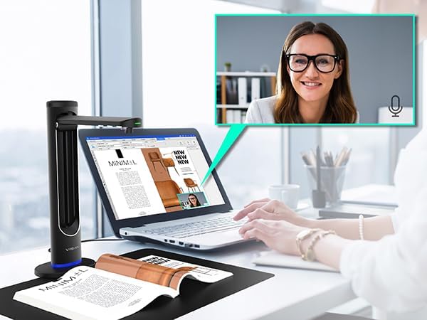 VIISAN K48 48MP Book Scanner & Document Camera, AI-Powered USB Camera with 600 DPI â Used for Book Digitization, Archiving & OCR, Auto Page Smoothing, Laser Positioning, Windows/Mac