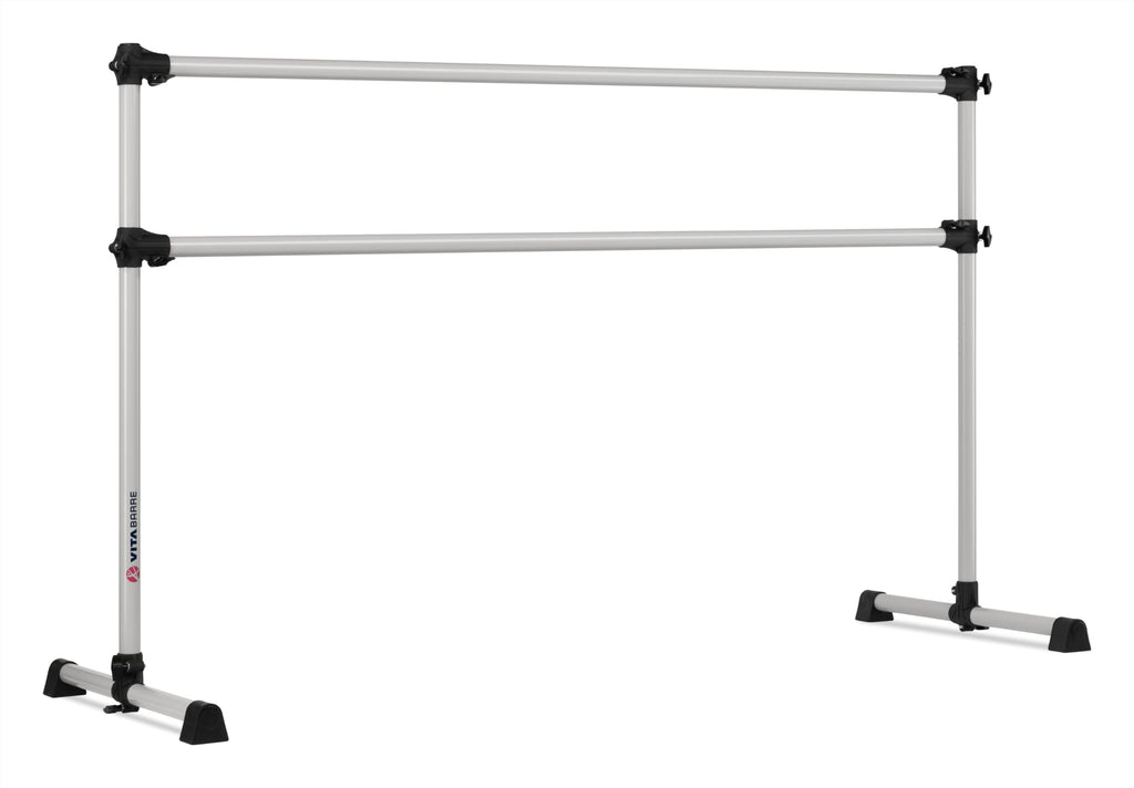 VITA Barre Portable Freestanding Double Ballet Barre, Prodigy, Aluminum | Adjustable Height, USA Made, Home or Gym Exercise Equipment for Kids & Adults | Dance, Fitness, Pilates