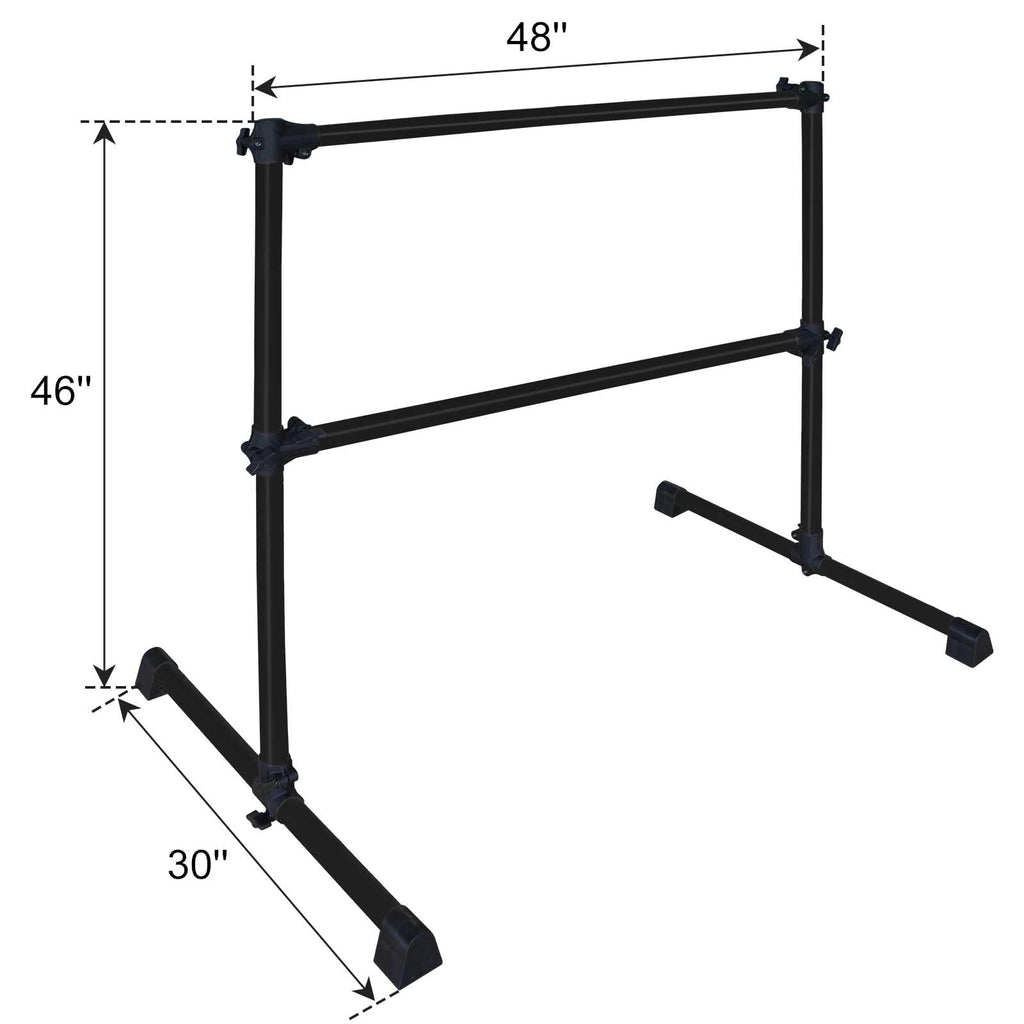 4FT/6FT Height Adjustable Double Ballet Barre, Freestanding Portable Stretching Dance Bar for Home, Heavy Duty Exercise Equipment for Kids & Adults with Anti-Slip Rubber Pads