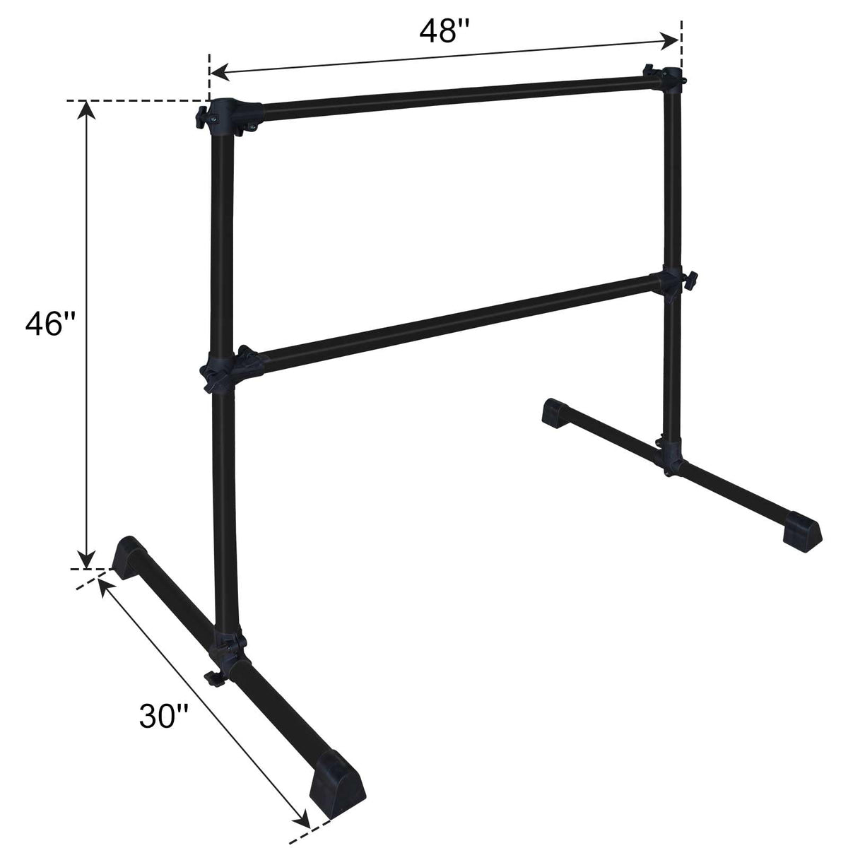 4FT/6FT Height Adjustable Double Ballet Barre, Freestanding Portable Stretching Dance Bar for Home, Heavy Duty Exercise Equipment for Kids & Adults with Anti-Slip Rubber Pads