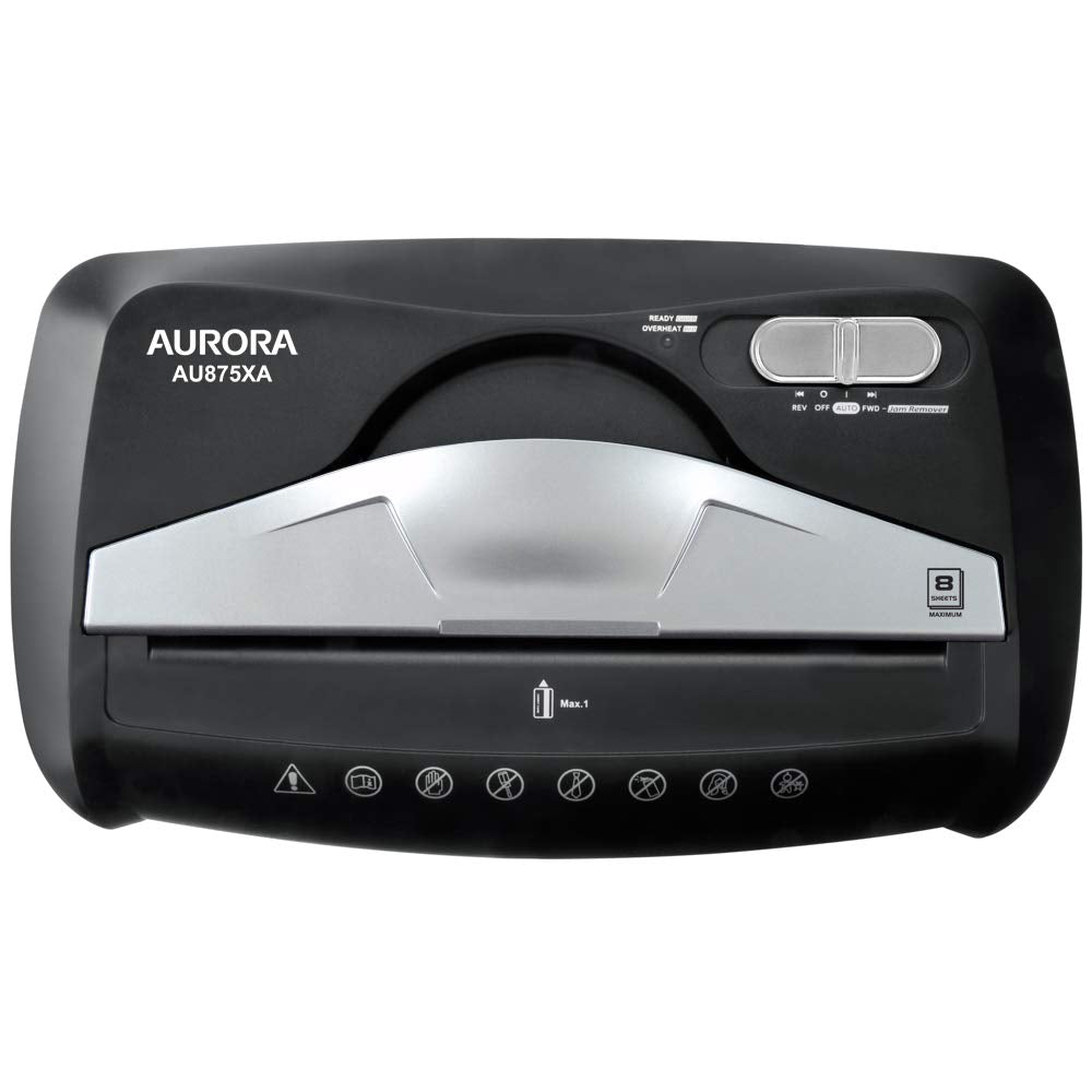 Aurora Anti-Jam 14-Sheet Crosscut Paper/CD and Credit Card Shredder/with 6-Gallon pullout Basket 120 Minutes Continuous Run Time