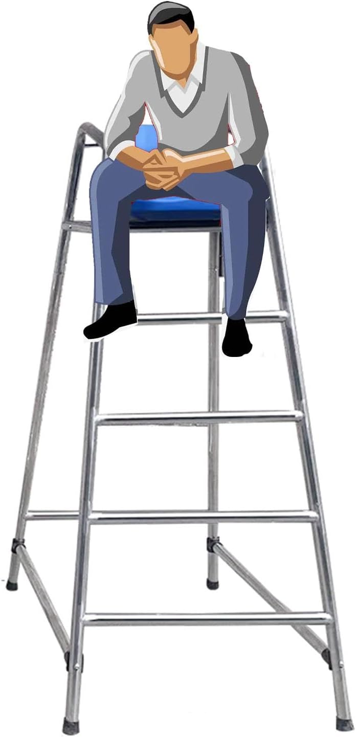 Tall Lifeguard/ Deck Chairs Outdoor, 47' '60'' 71'' High Fade-Resistant Stainless Steel Elevated Life Guard Chair - Loads 330kg, Referee Ladder Stool, Lifesaving Observation Chairs(H-180cm/70in/5.9ft)