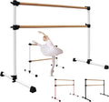 4FT/6FT Height Adjustable Double Ballet Barre, Freestanding Portable Stretching Dance Bar for Home, Heavy Duty Exercise Equipment for Kids & Adults with Anti-Slip Rubber Pads