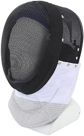 Fencing Mask, Fencing Protective Helmet with Padded Bib for Beginners Practice and Competition (M)