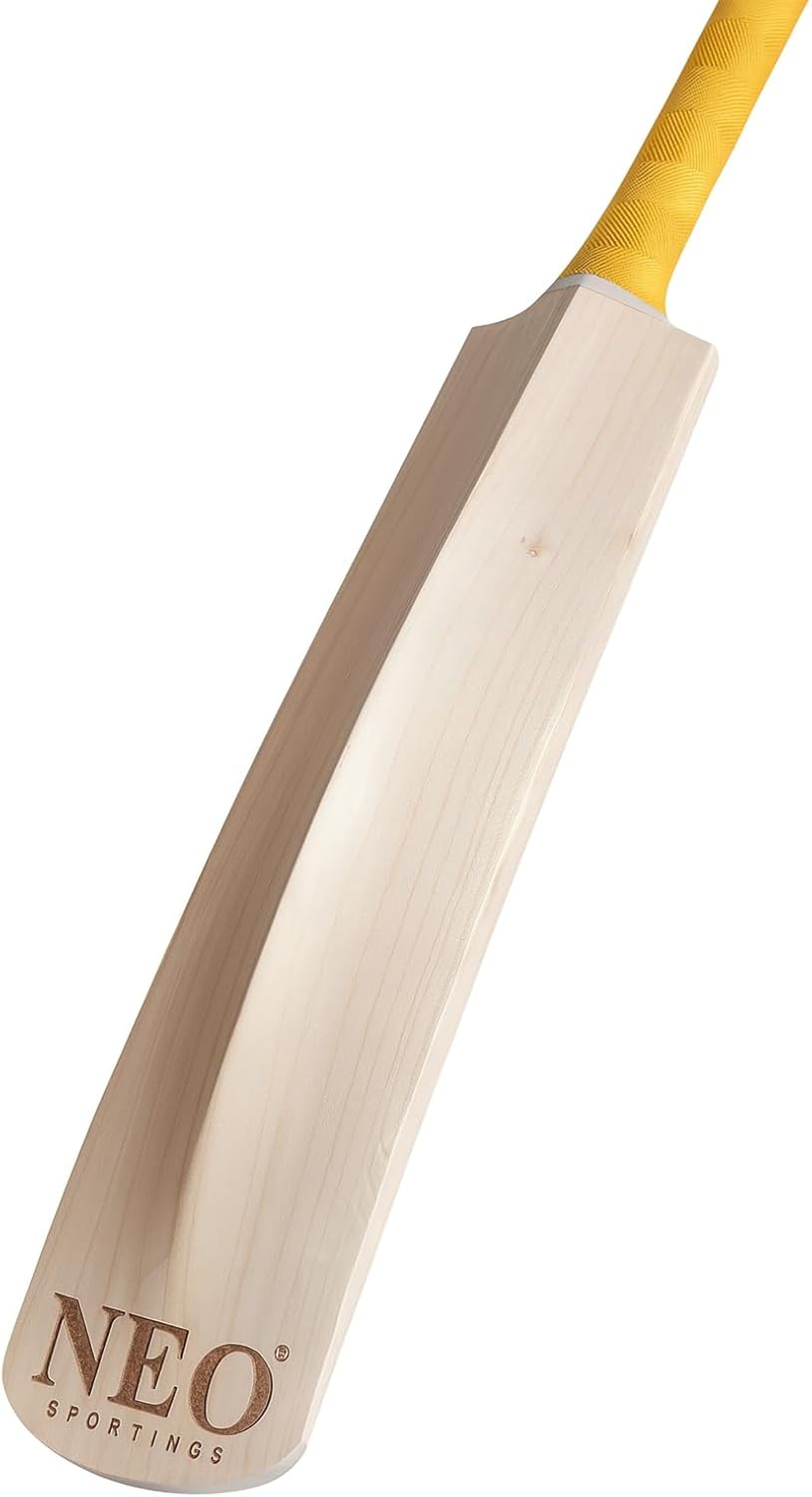 Kashmir Willow Cricket Bat, Grade 1 Premium Wood, Adult and Youth Size, Harrow Size with Natural Wood Finish (Players preferring Size 6 and Harrow)