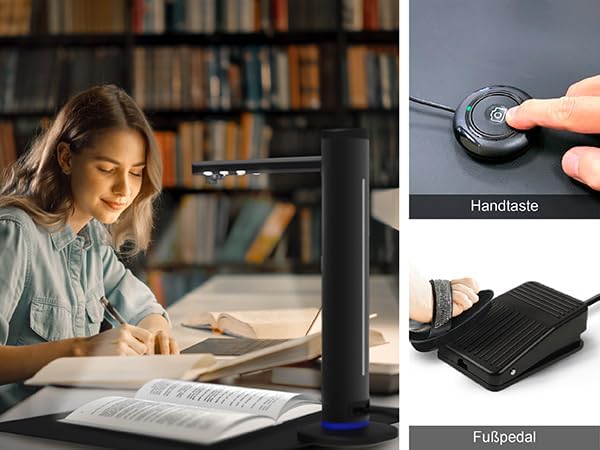 VIISAN K48 48MP Book Scanner & Document Camera, AI-Powered USB Camera with 600 DPI â Used for Book Digitization, Archiving & OCR, Auto Page Smoothing, Laser Positioning, Windows/Mac