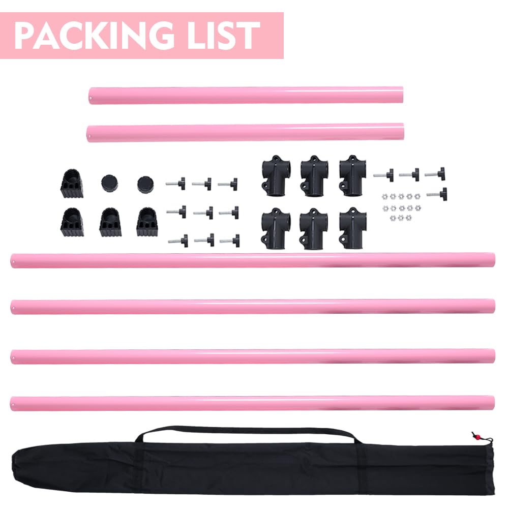 UMEKEN Wood/Aluminum/Steel Ballet Barre 4 Foot Portable Barre Bar Home Adjustable Freestanding Ballet Stretch Dance Bar for Kids Adult with Carry Bag