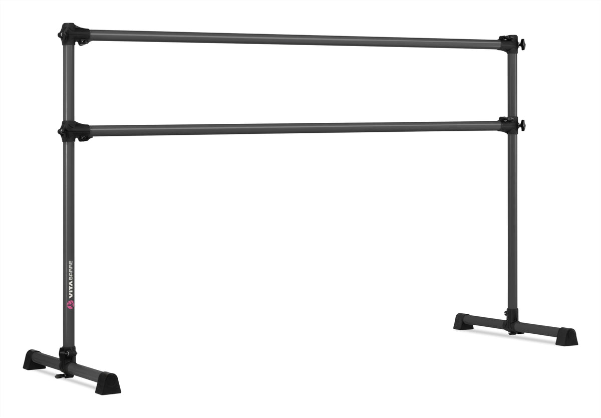 VITA Barre Portable Freestanding Double Ballet Barre, Prodigy, Aluminum | Adjustable Height, USA Made, Home or Gym Exercise Equipment for Kids & Adults | Dance, Fitness, Pilates