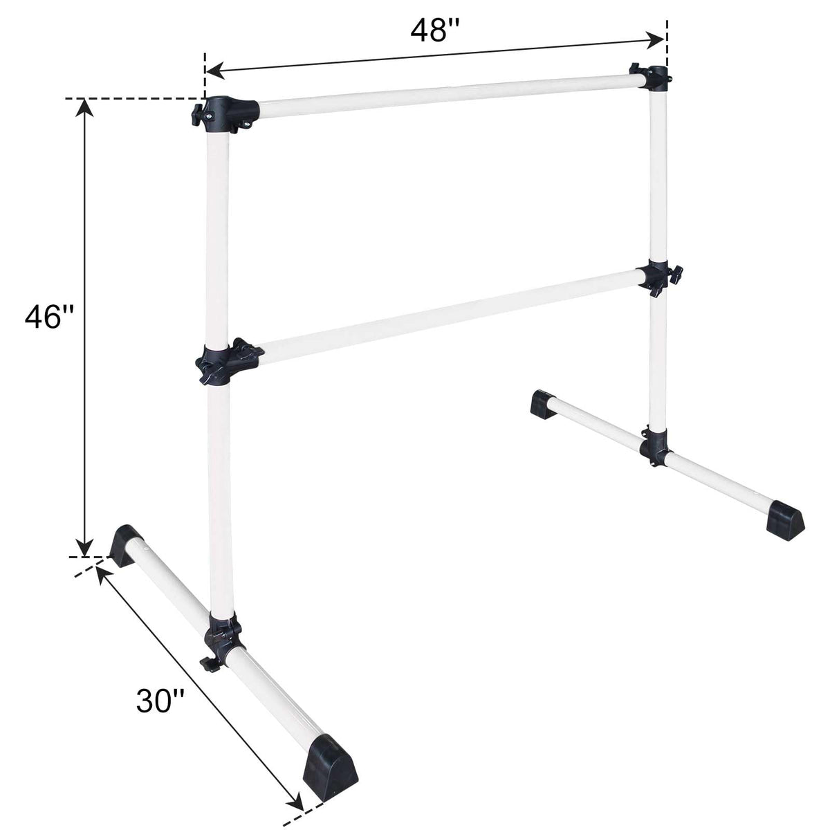 4FT/6FT Height Adjustable Double Ballet Barre, Freestanding Portable Stretching Dance Bar for Home, Heavy Duty Exercise Equipment for Kids & Adults with Anti-Slip Rubber Pads