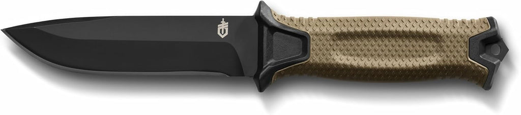 Gerber Gear StrongArm - Fixed Blade, Full Tang Knife - Camping Knife with Multiple Carry Options - Made in USA - Black, Serrated Edge