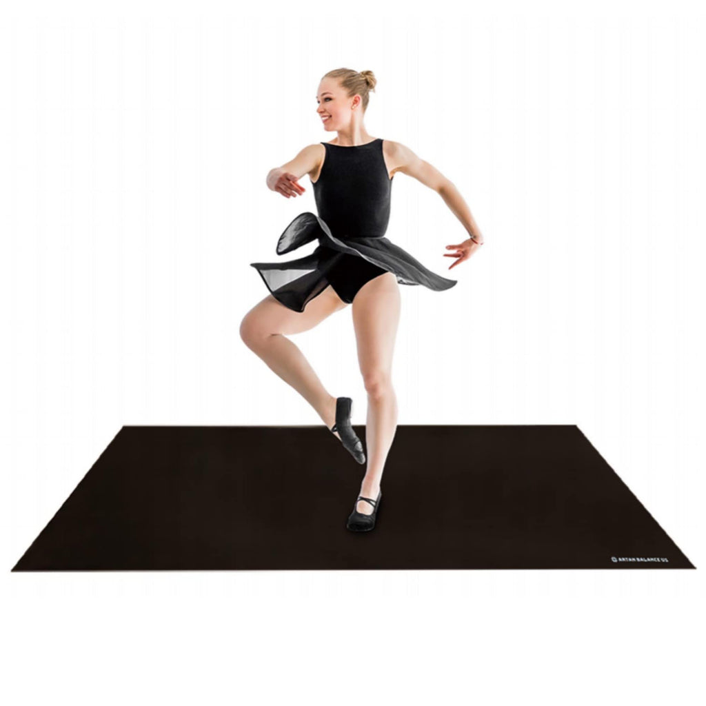 Artan Balance Ballet Barre for Home and Studio Bundle + Portable Marley Dance Floor + Stretching Strap