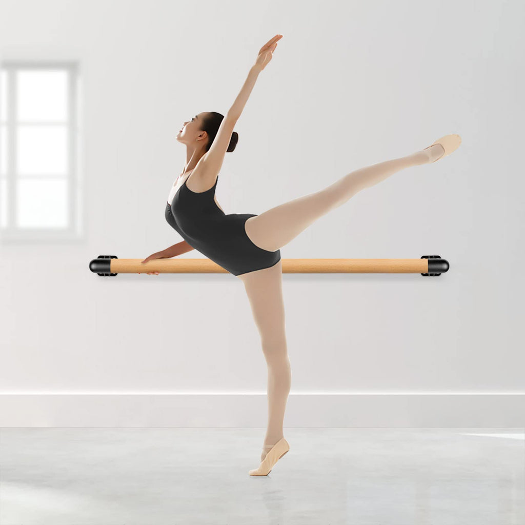 Dolibest Space Saver, Ballet Barre, Wall Mounted Traditional Wood Ballet Barre System Stretch/Dance for Home Barre Workout Equipment, Height Adjustable, for Kids and Adults