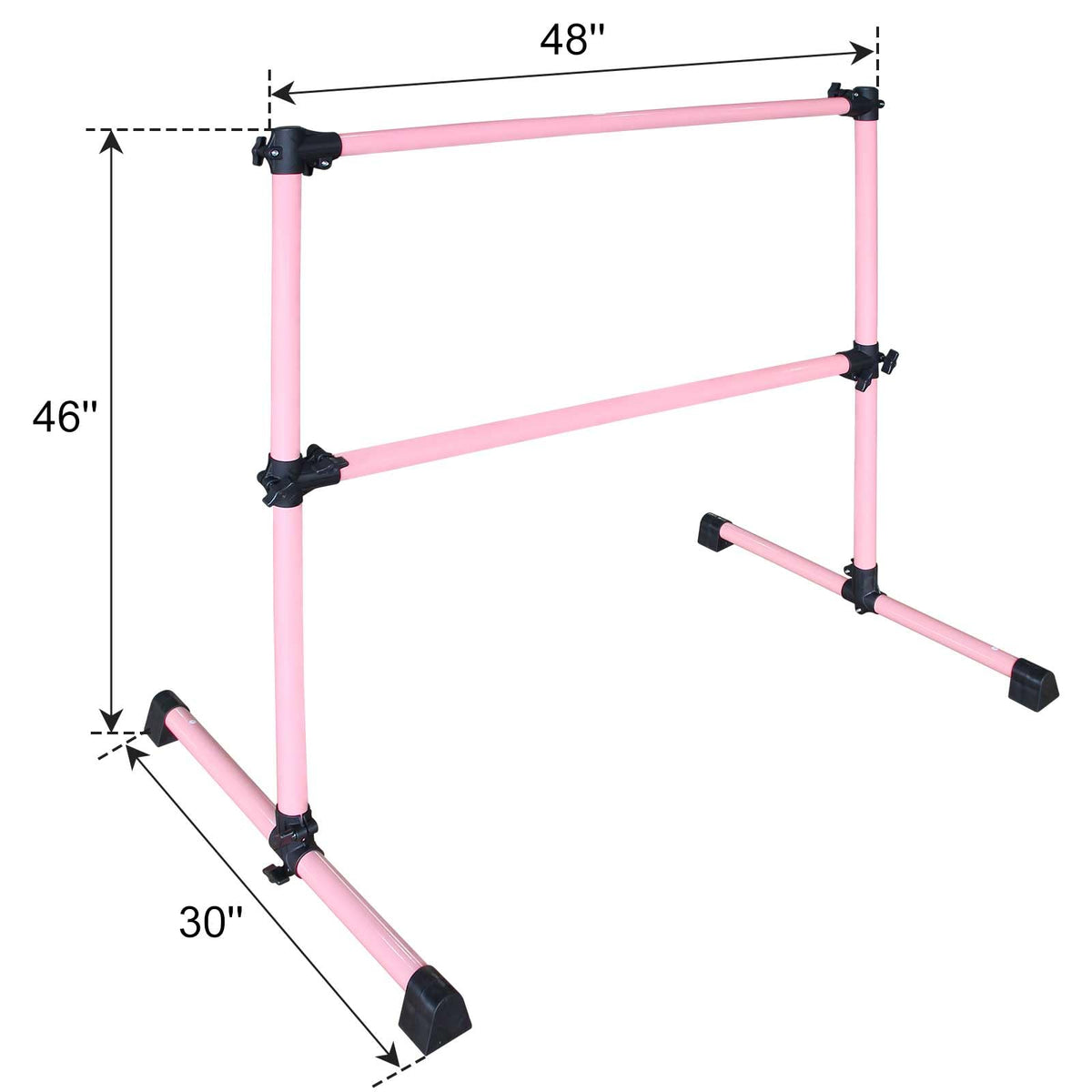 4FT/6FT Height Adjustable Double Ballet Barre, Freestanding Portable Stretching Dance Bar for Home, Heavy Duty Exercise Equipment for Kids & Adults with Anti-Slip Rubber Pads