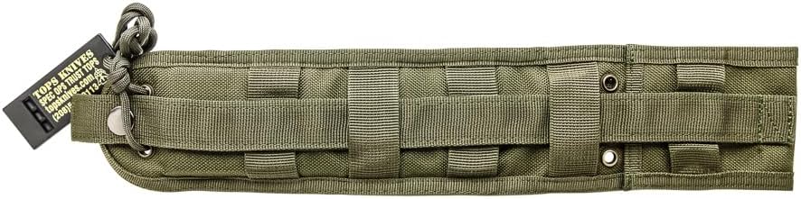 Tops Knives Apache Dawn Rockies Edition Full Tang Fixed Blade- Tumble Finish- Olive Drab MIL-SPEC Nylon Sheath (Black G10 Handle)
