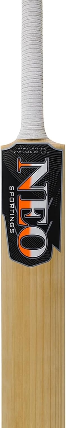 Kashmir Willow Cricket Bat, Grade 1 Premium Wood, Adult and Youth Size, Harrow Size with Natural Wood Finish (Players preferring Size 6 and Harrow)