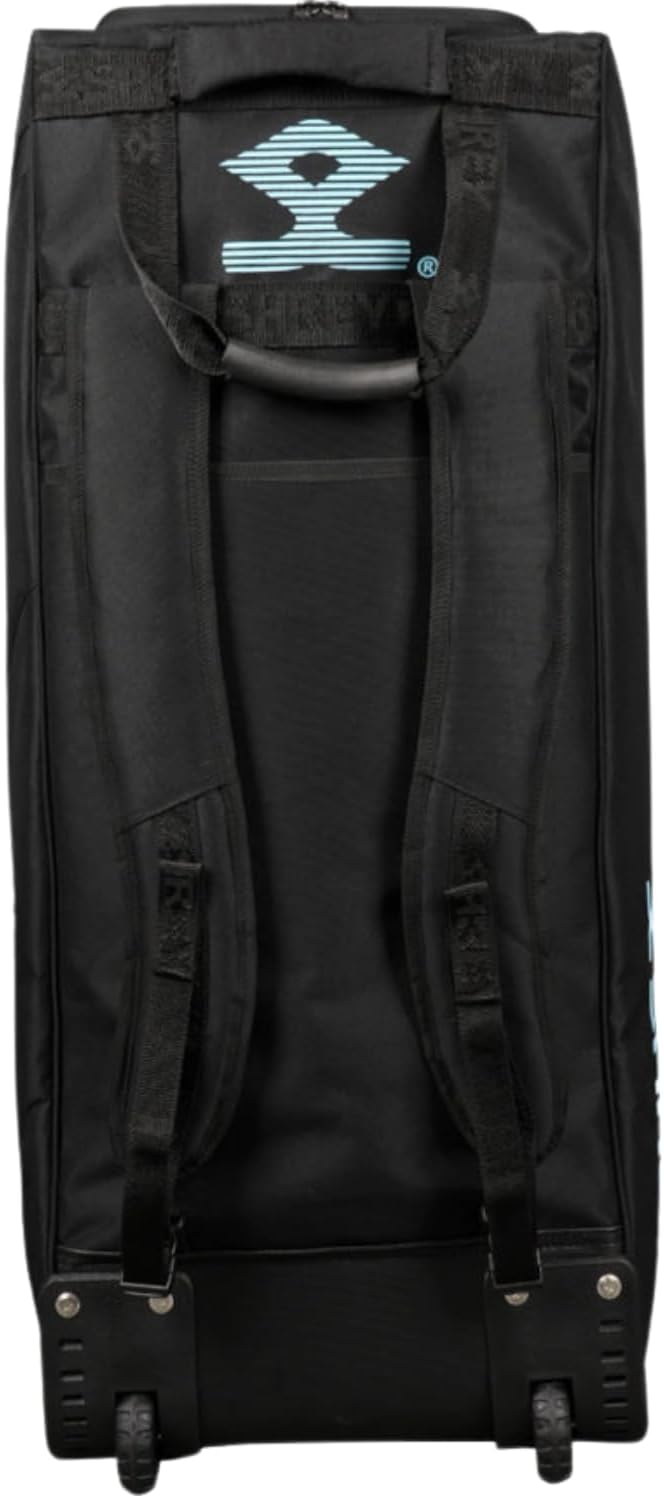 SHREY Star Duffle 2.0 Wheelie Cricket Kitbag|Two Padded Bat Pockets|Highly Water Resistant|Mesh Panel