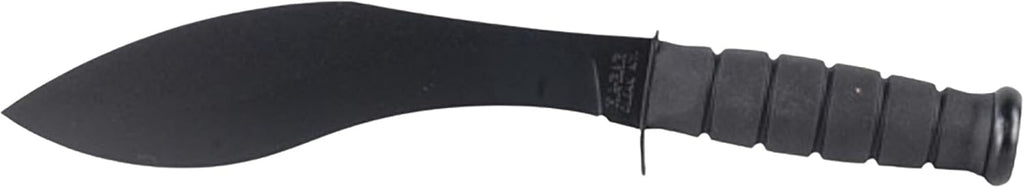 KA-BAR Combat Fixed Blade Knife 8.5" Kukri 1095 Cro-Van Black Powder Coat Blade Kraton Handle Black