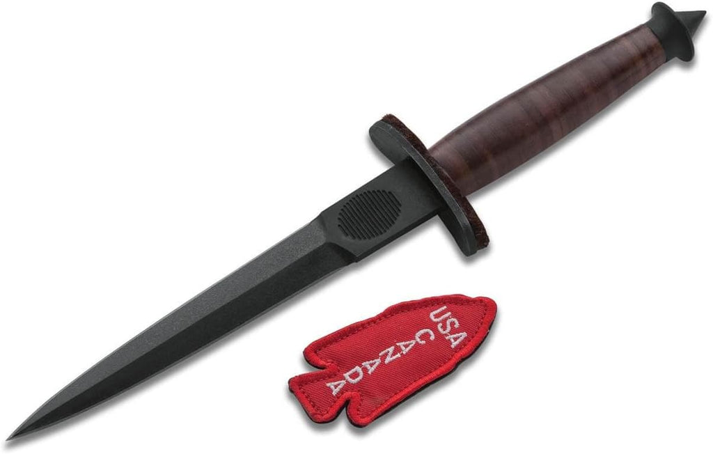 BÃKER V-42 Devil's Brigade 2.1 Dagger, 1095 Steel, Leather Handle, Model 02BO109, 11.97 in, Brown/Black