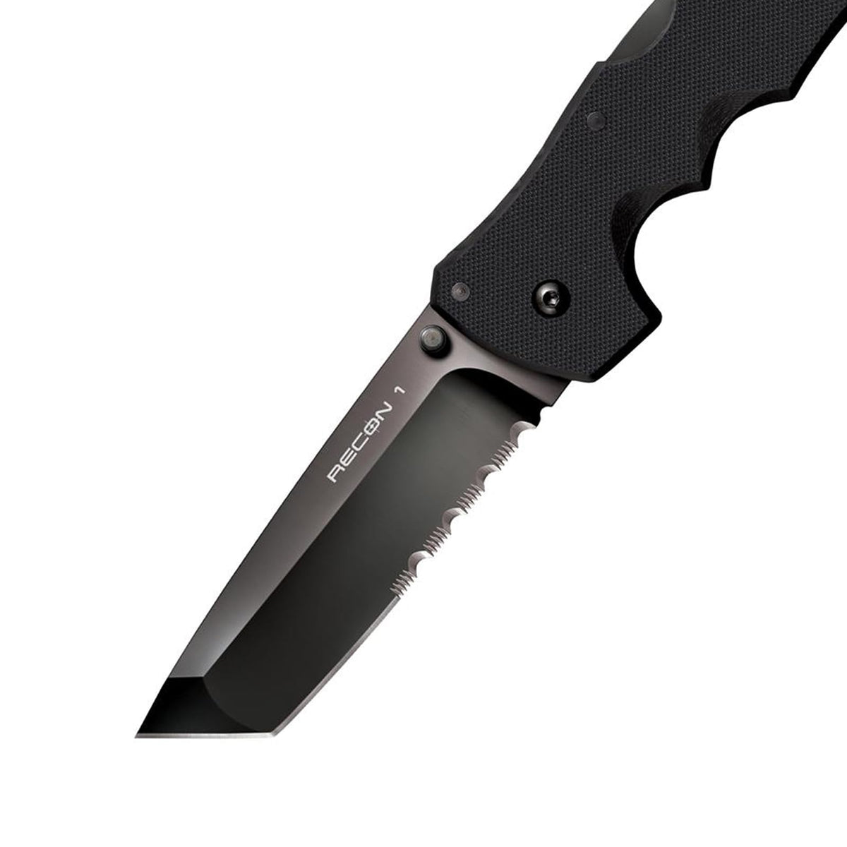 COLD STEEL Recon 1 4" S35VN Razor-Sharp Blade 5.375" G-10 Handle Tactical Folding Knife w/Tri-Ad Lock, Ambidextrous Pocket/Belt Clip