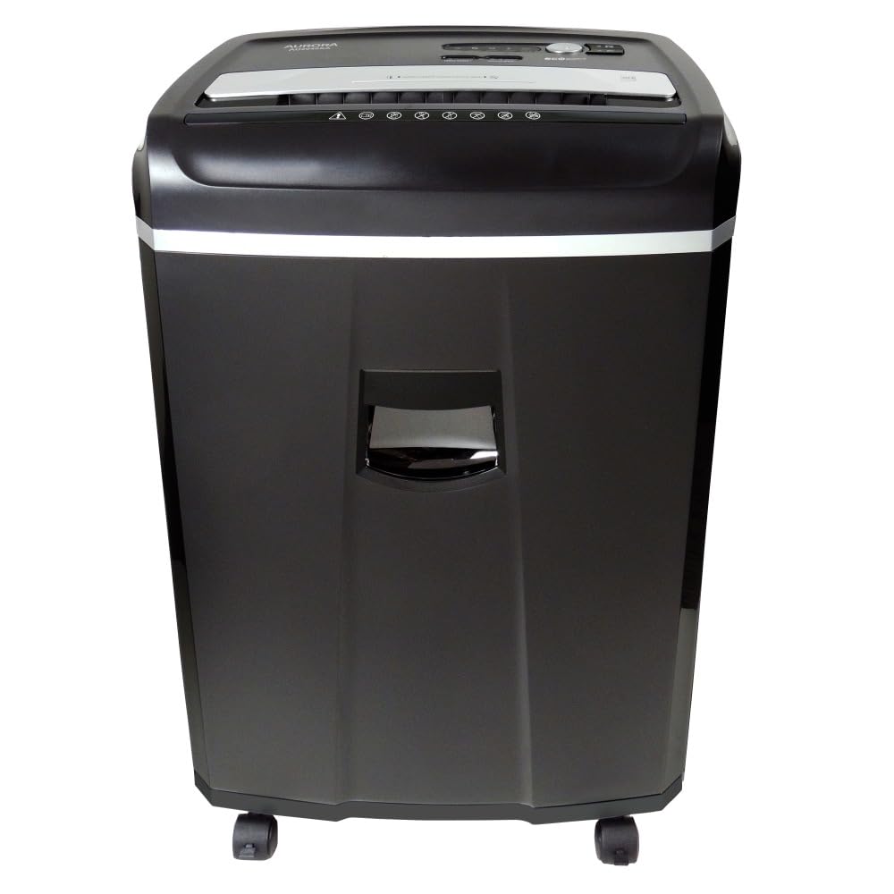 Aurora Heavy Duty Anti-Jam 15-Sheet Crosscut Shredder/60 Min Run Time/ 6-Gallon Pullout Basket, White