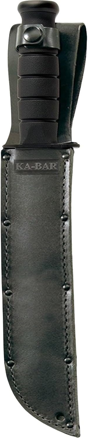 KA-BAR 2211 Big Brother Combat Knife â 14 1/8" Tactical Fixed Blade with Kraton Handle, Black Finish