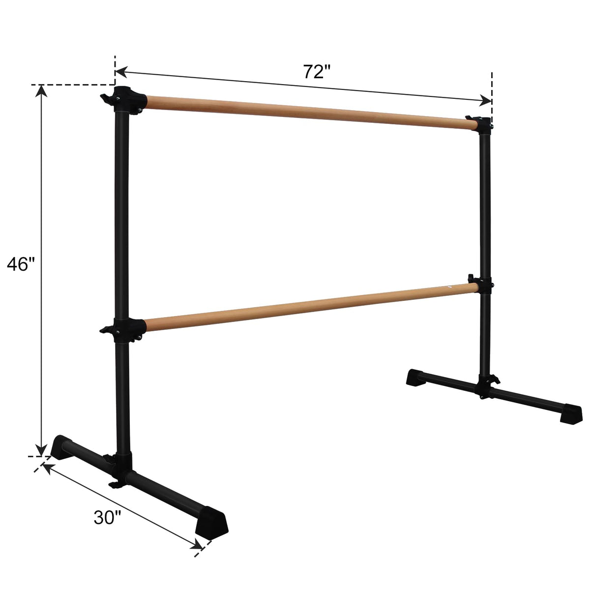 4FT/6FT Height Adjustable Double Ballet Barre, Freestanding Portable Stretching Dance Bar for Home, Heavy Duty Exercise Equipment for Kids & Adults with Anti-Slip Rubber Pads